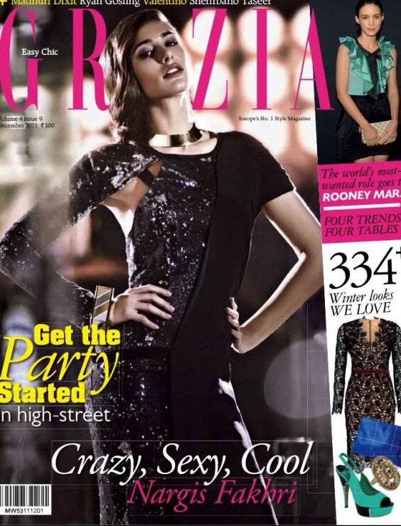 Hot bombshell Nargis Fakhri on the cover of Grazia magazine!