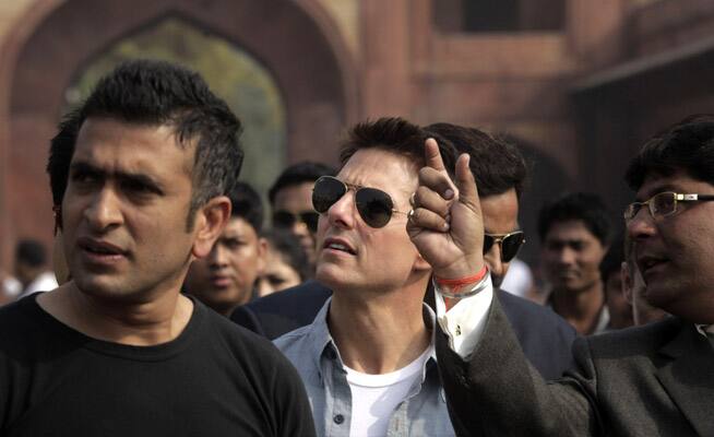 Hollywood star Tom Cruise takes a tour of the landmark Taj Mahal in Agra.