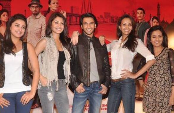 The ladies with Ricky Bahl! Cast of 'Ladies VS Rocky Bahl' pose for the press at an promotional event.