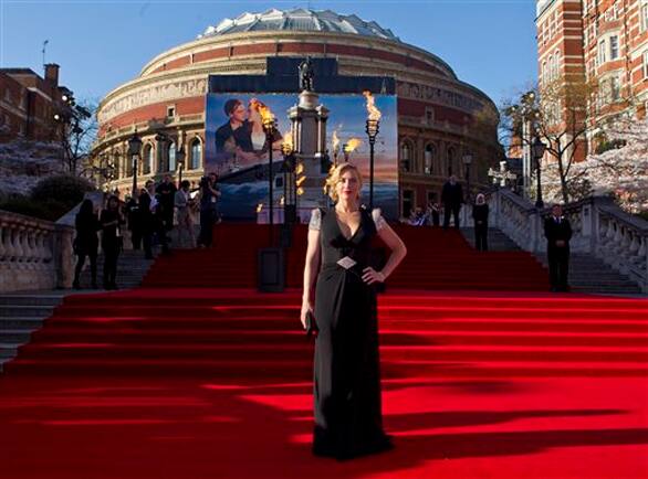 Kate Winslet arrives at the 'Titanic 3D' UK film premiere at the Royal Albert Hall in Kensington, West London.