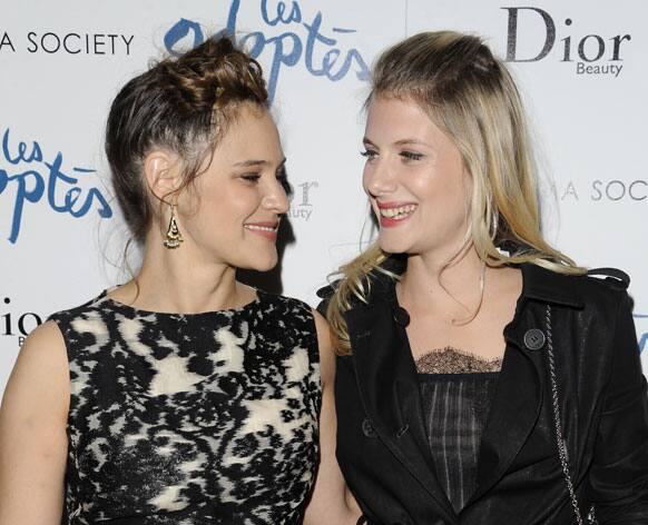 Writer and director Melanie Laurent, right, poses with actress Marie Denarnaud at a special screening of 