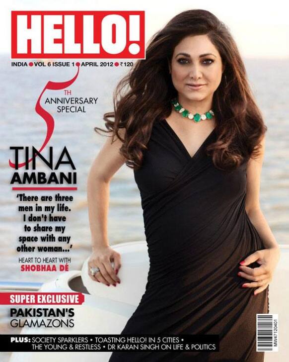 Tina Ambani on the cover of HELLO! April 2012 issue.