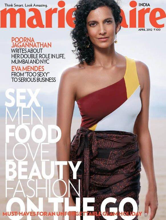 Poorna Jagannathan on the cover of Marie Claire India - April 2012 