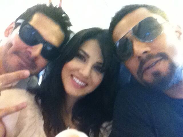 Sunny Leone posted this pic of hers with Dino Morea and Randeep Hood on Twitter.