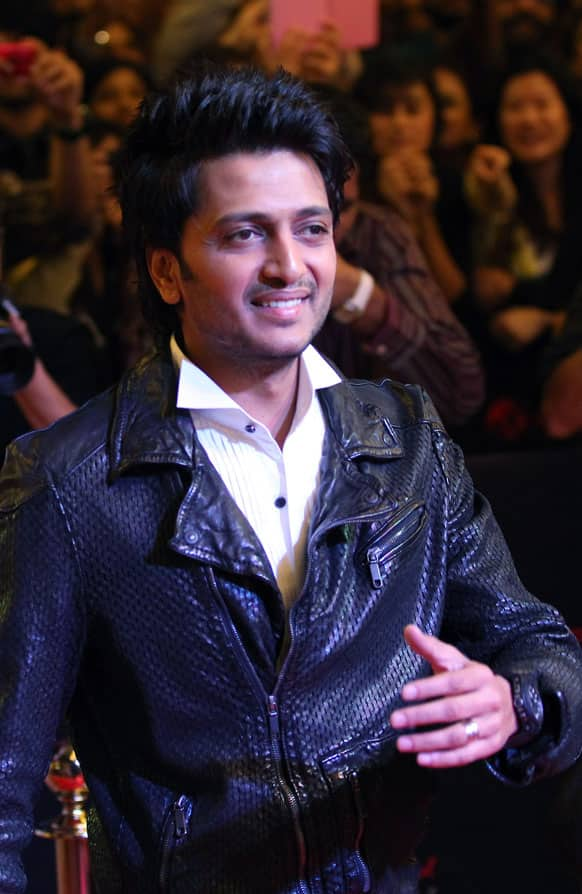 Bollywood actor Riteish Deshmukh arrives for Bollywood's film Housefull 2 world premiere in Singapore.