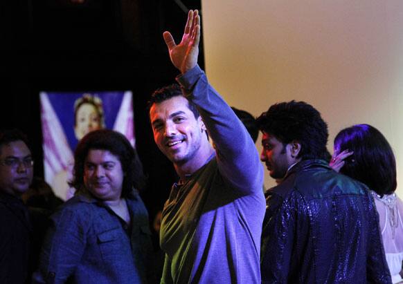 Bollywood actor John Abraham arrives for Bollywood's film Housefull 2 world premiere in Singapore.