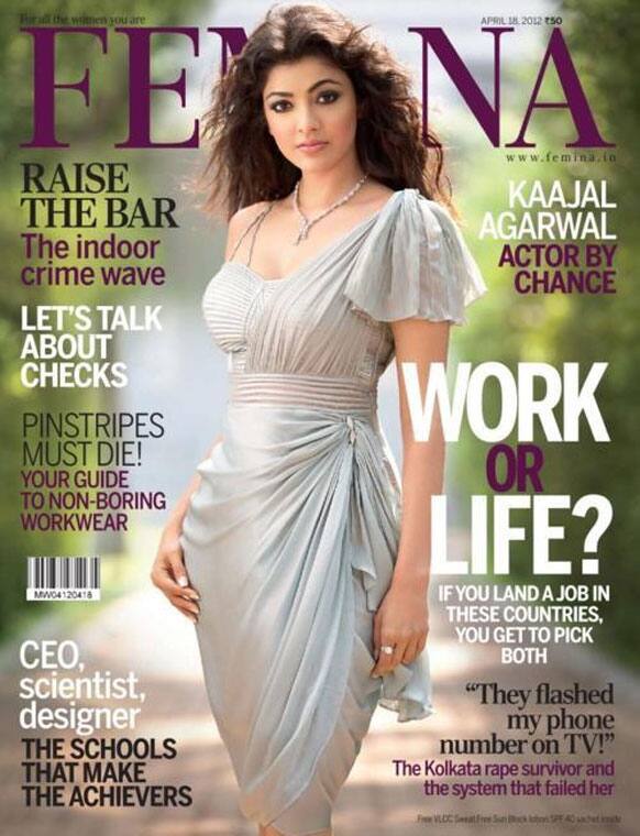 Kaajal Agarwal on the cover of Femina Magazine.