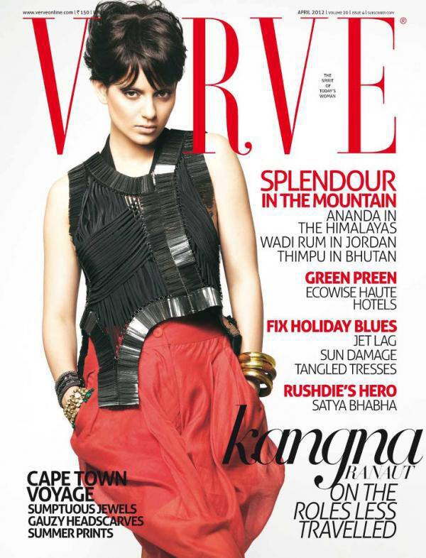 Kangna Ranaut on the cover of Verve magazine.