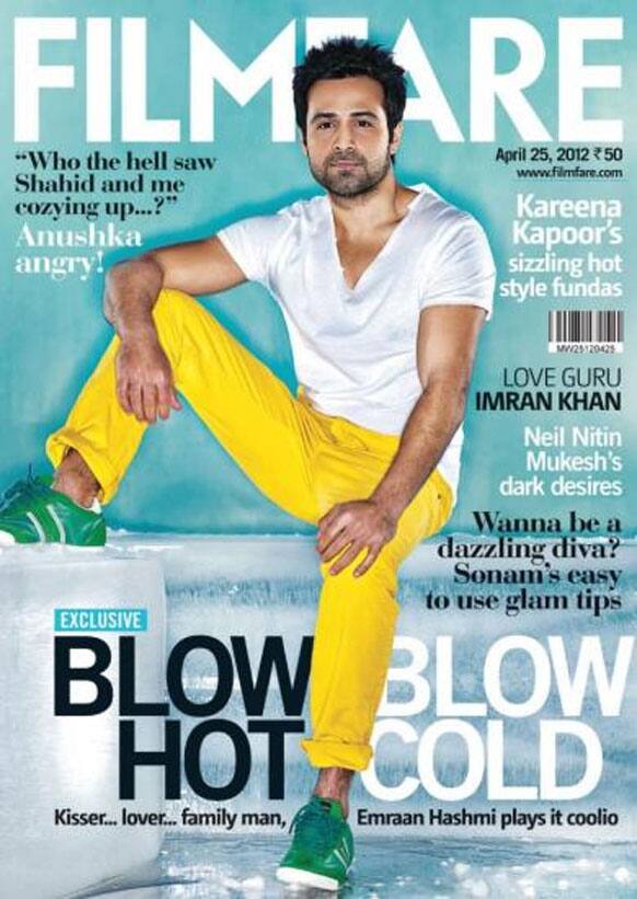 Emraan Hashmi on the Cover of Filmfare, April 2012 issue.