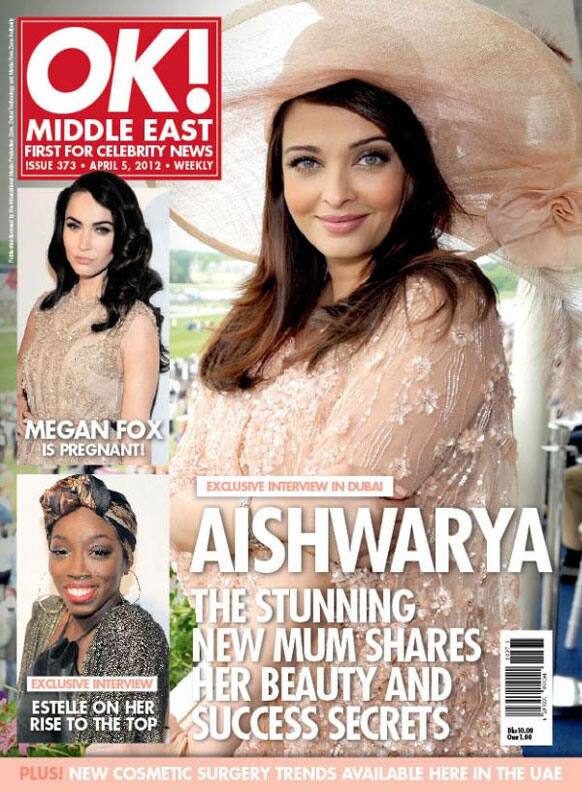 Aishwarya on the cover of OK! Middle East April 2012 issue.