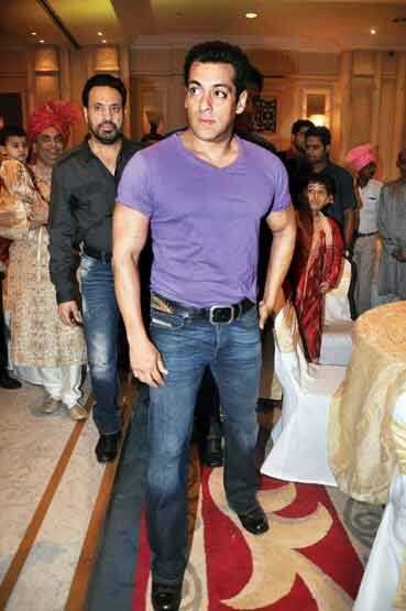 Salman Khan at Bappa Lahri's wedding ceremony.