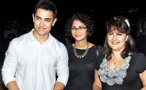 Aamir Khan and Kiran Rao with Raell Padamsee at the silver jubilee of her production 'The Sound Of Music'. 