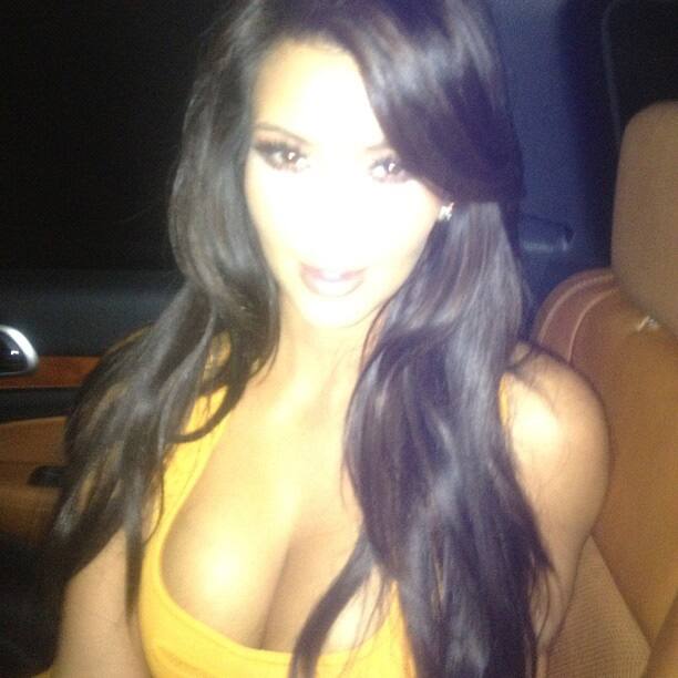 Kim Kardashian flaunts her cleavage in this 