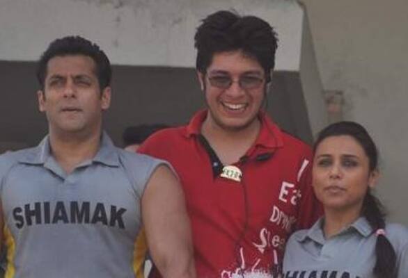 Salman Khan and Rani Mukherjee spotted at a charity cricket match with Aamir Khan's son Junaid. Juanid was the organiser of the match.