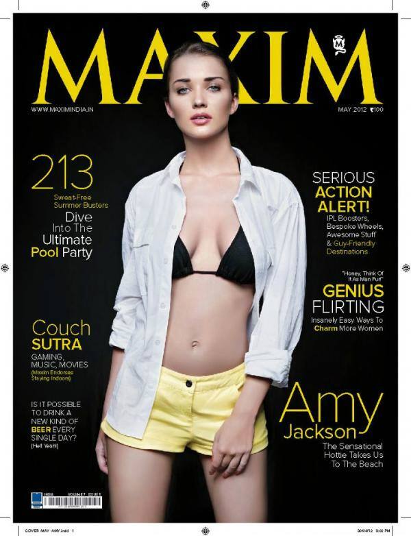 Amy Jackson on the cover of Maxim magazine, May issue.