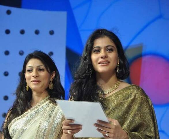 Kajol and Tanisha at the Dada Sahab Phalke awards in Mumbai. 