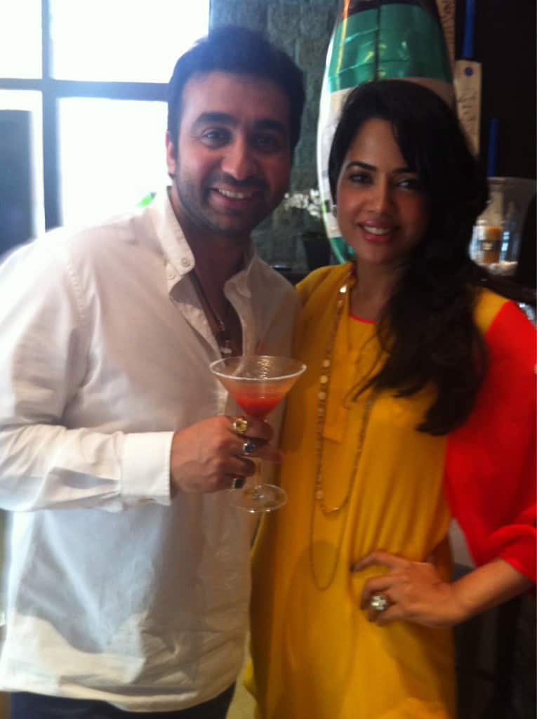 Sameera Reddy with Raj Kundra at Shilpa Shetty's baby shower ceremony.