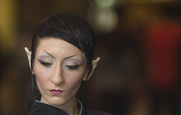 Danikat Swizzlestick, dressed as a Vulcan Science Officer, is seen among visitors at the Star Trek Convention in Cherry Hill, N.J.