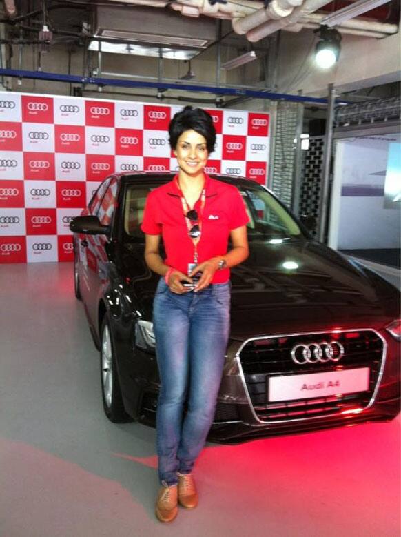 Gul Panag snapped with the brand new Audi!