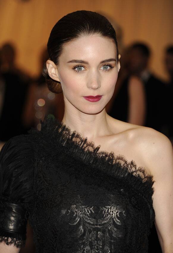 Rooney Mara arrives at the Metropolitan Museum of Art Costume Institute gala benefit, celebrating Elsa Schiaparelli and Miuccia Prada.