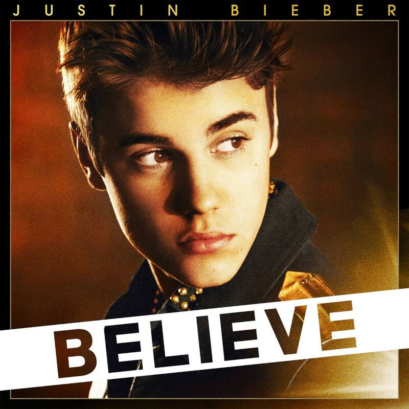 Justin Bieber on the cover of his new album 'Believe'.