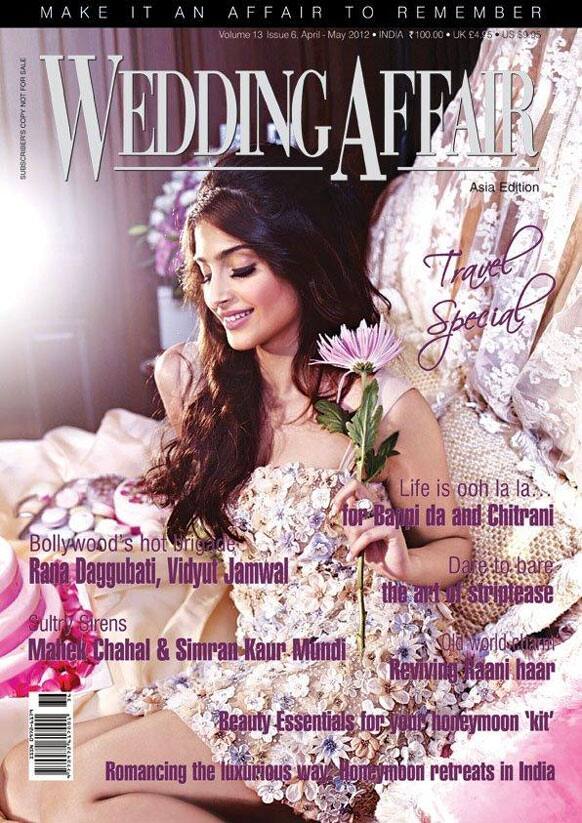 Sonam Kapoor on the cover of Wedding Affair magazine.