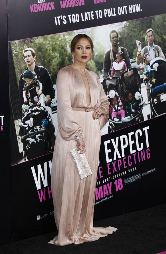 Cast member Jennifer Lopez poses at the Los Angeles premiere of the film 