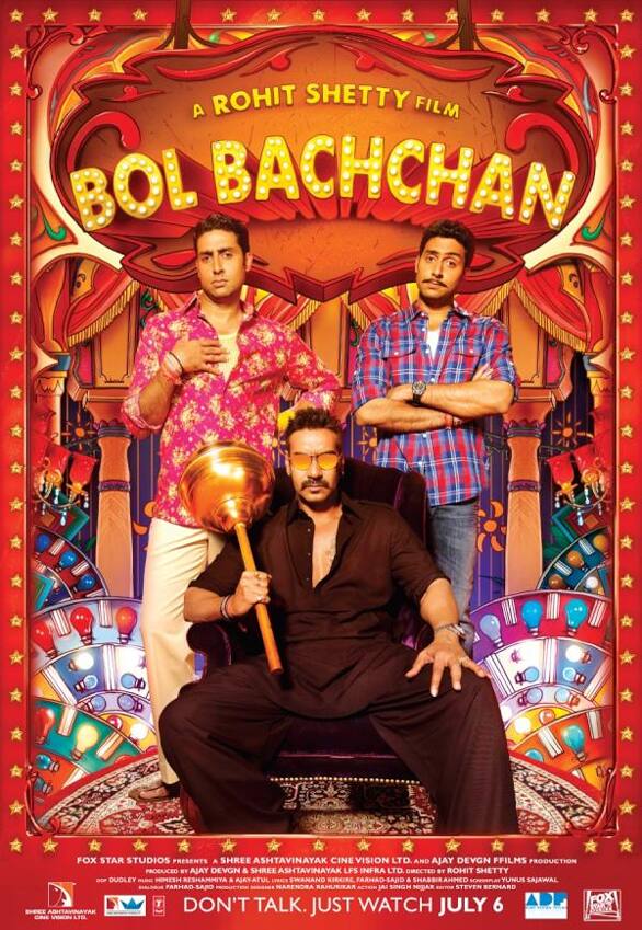 The team of 'Golmaal' returns! This time they have a Bachchan for company! The first poster of Rohit Shetty's 'Bol Bachchan' unveiled.