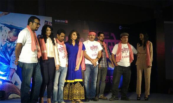 Cast and crew of 'Gangs of Wasseypur' at Cannes celebration event in Mumbai. The film has been directed by Anurag Kashyap and is going to be screened at this years Cannes Film Festival.