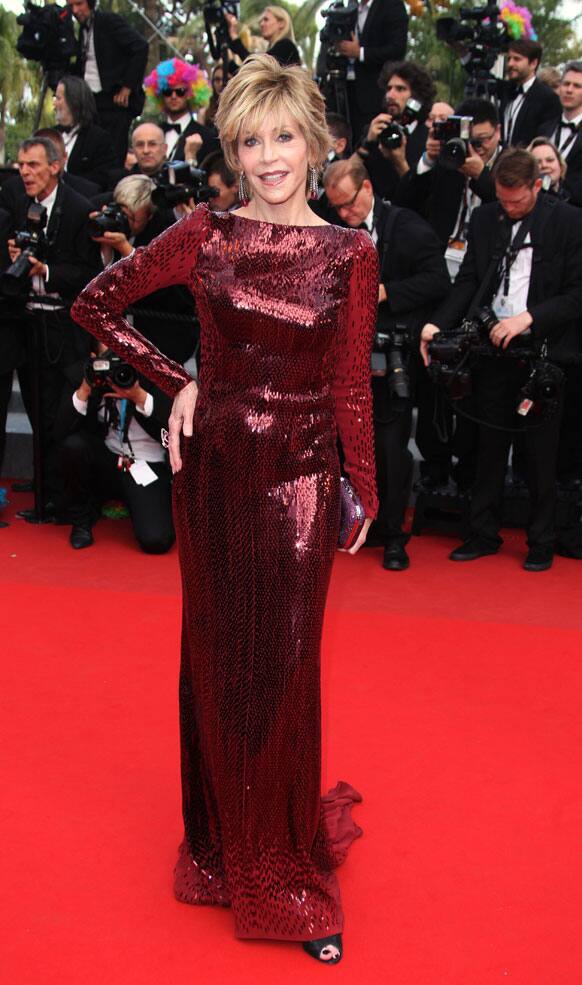 Actress Jane Fonda arrives for the screening of Madagascar 3: Europe's Most Wanted, at the 65th international film festival, in Cannes.