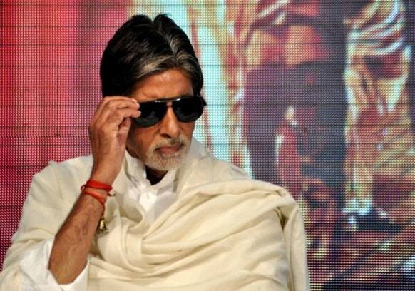 Amitabh Bachchan looks dashing in glares during a recent press meet.