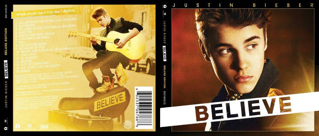 Justin Bieber posted this pic of his album cover on Twitter and wrote, 