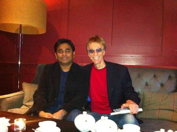 AR Rahman shares a rare pic sitting with late Robin Gibb on Twitter.