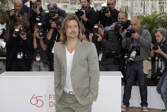 Actor Brad Pitt poses during a photo call for Killing Them Softly at the 65th international film festival, in Cannes, southern France.