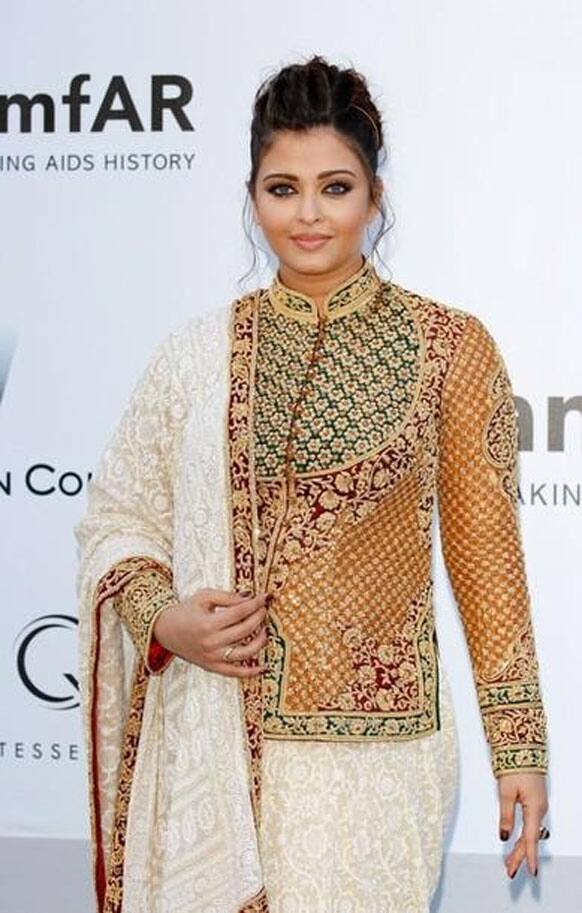 Aishwarya Rai Bachchan at the Amfar gala at Cannes Film Festival.