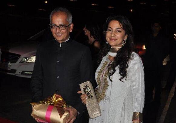 The graceful Juhi Chawla arrived with hubby Jay Mehta.