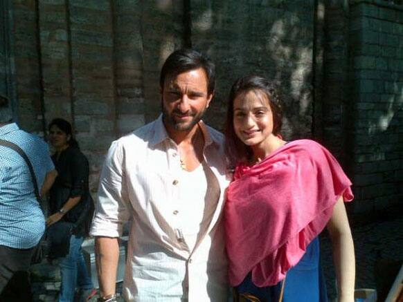 Ameesha Patel tweeted this picture of hers with Saif Ali Khan. The two are shooting in Istanbul for 'Race 2'.