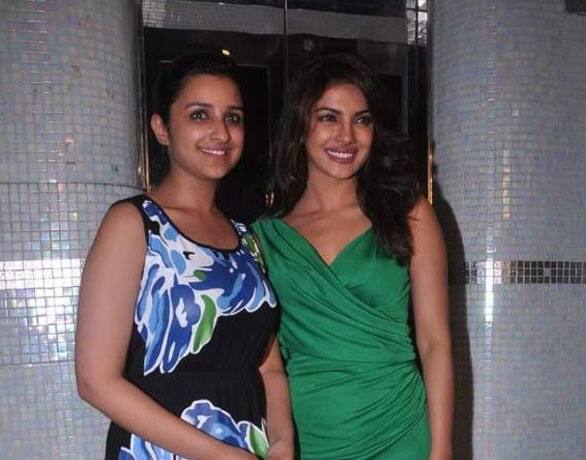 Sister duo Parineeti and Priyanla Chopra at the success party of 'Ishaqzaade'.