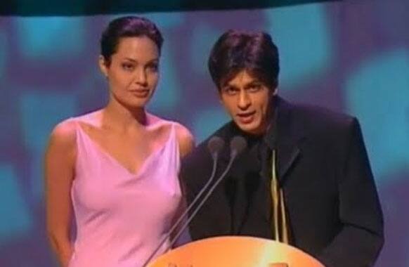 Angelina Jolie and Shah Rukh Khan at the first IIFA awards in Singapore in 2001.