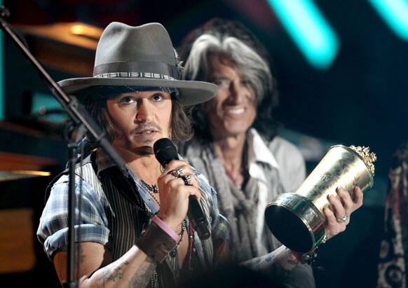 Johnny Depp accepts the the MTV Generation Award at the MTV Movie Awards.