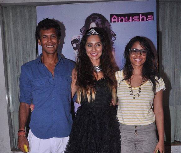 Milind Soman and Shahana Goswami at the Anusha Dhandekar's album launch. The VJ has come out with her first music album called 'Better than your ex'.