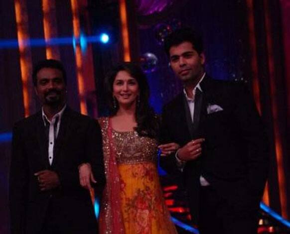 Madhuri Dixit, Karan Johar and Remo Fernandes at the launch of reality dance show 'halak Dikhhla Jaa 5'.