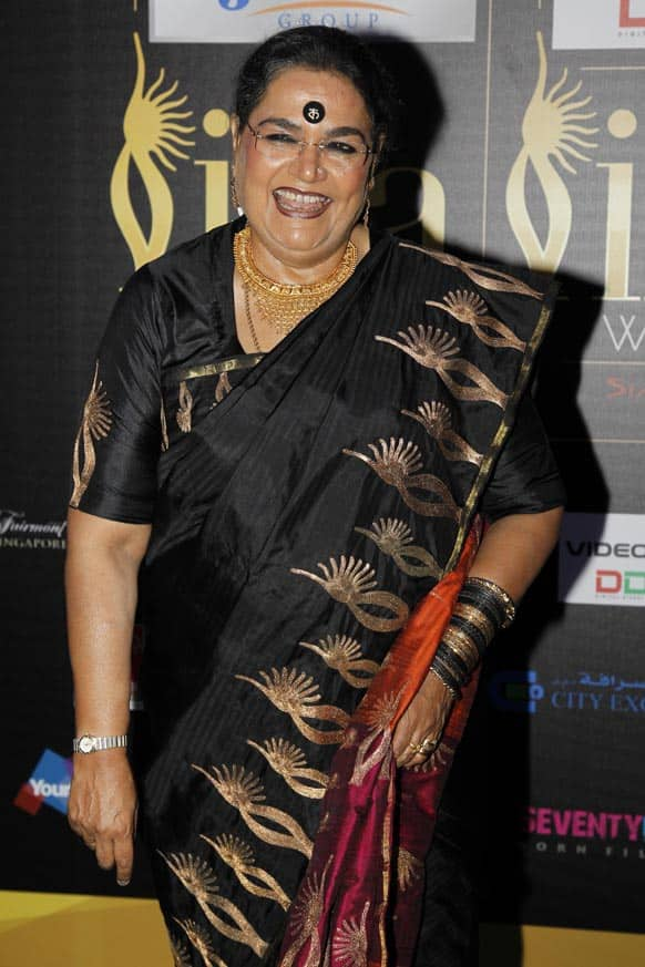 Bollywood singer Usha Uthap arrives on the 