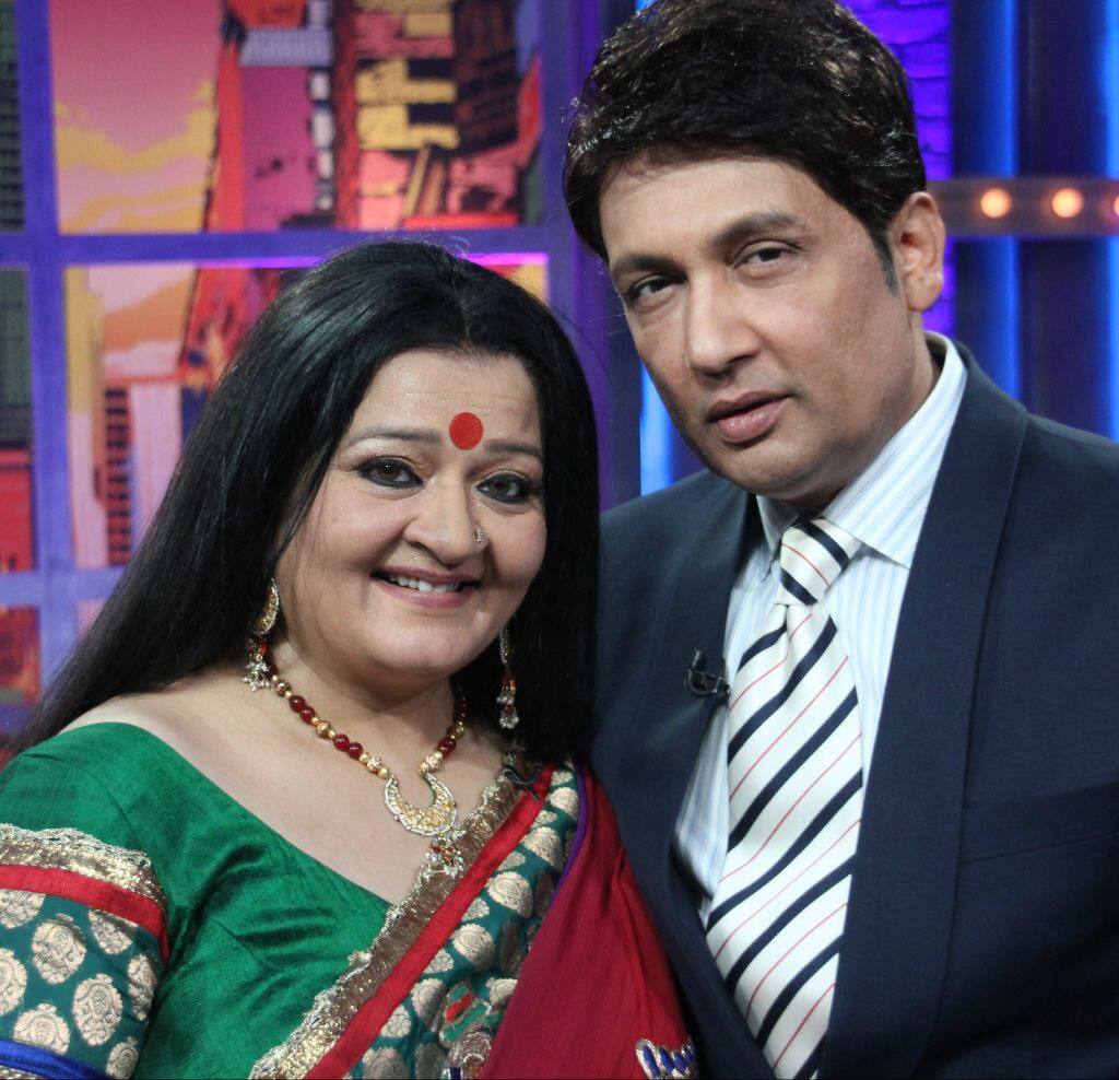 Shekhar Suman with Apara Mehta on the sets of 'Movers and Shakers'.