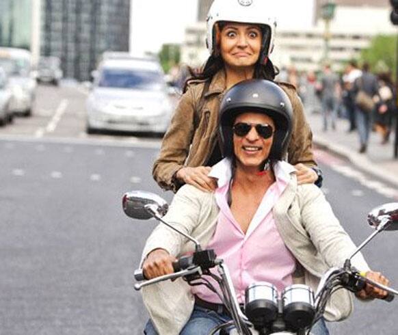 Anushka Sharma and SRK in a still from YRF's untitled film.