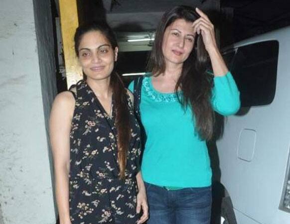 Salman's ex Sangeeta Bijlani bonds with the stars' sis-in-law Seema during a night out.