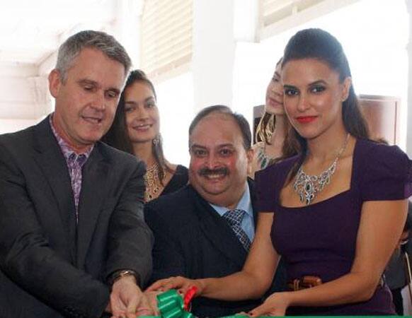 Bollywood starlet Neha Dhupia inaugurates 'Leading Italian Jewels' in Singapore.