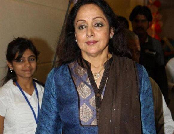 Veteran actress Hema Malini takes a day out to attend an event at a summer camp.