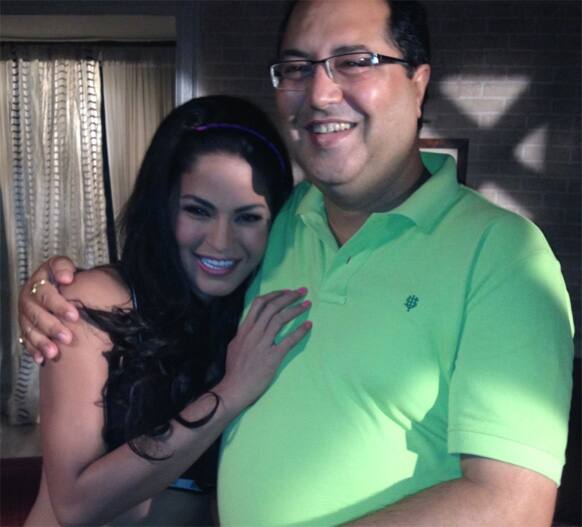 Veena Malik posted this pic of hers with her director and wrote, 