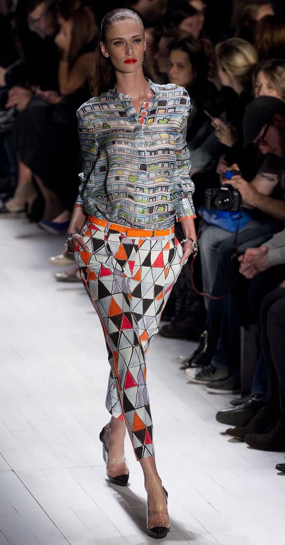 A model wears a creation from Forum summer collection during the Sao Paulo Fashion Week.